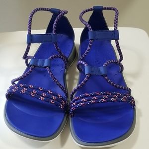 MERRELL W 9.5 Sanstone Sandals Blue Elastic Straps